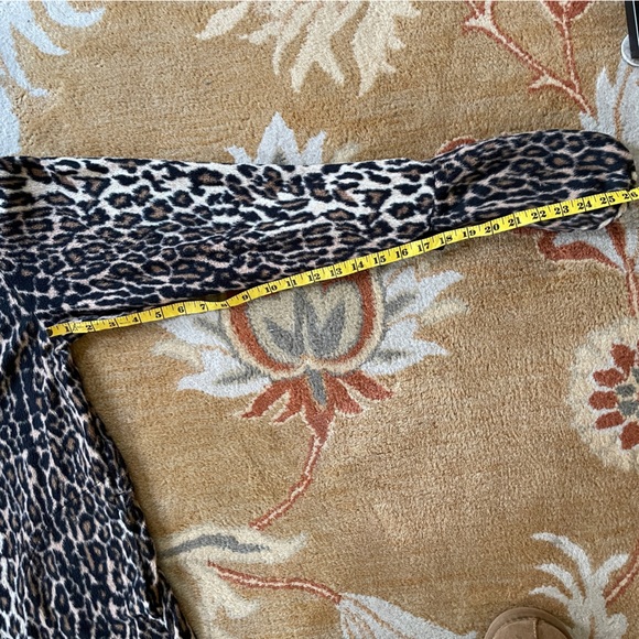 NICK & NORA Sz Medium Cheetah Print Hooded One Piece PJs Onesie Front Zip - Picture 6 of 7